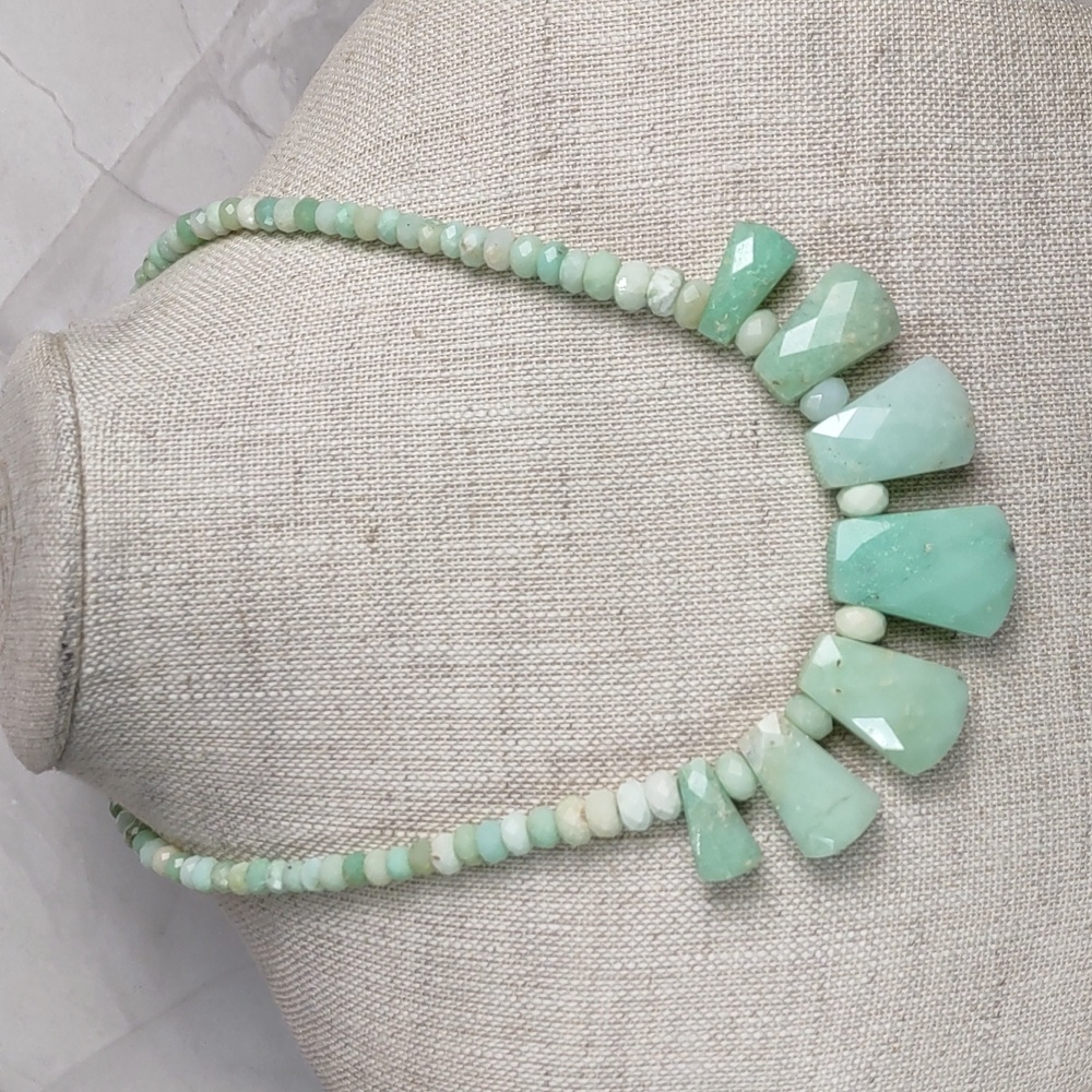 Jay King Green Opal/Sterling Silver Necklace